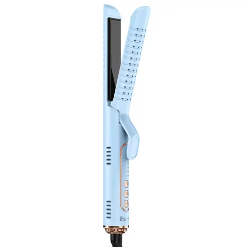 Farery 2-in-1 Air Curling Iron - Heated Curler, Straightener, Volumizing Round Styler, Airflow Tool with 5 Adjustable Temperatures, 5 Heat Settings Match Your Hair, Frizz Control, Gentle Soft Air, Upgraded Long Barrel for Adults' Synthetic Hair