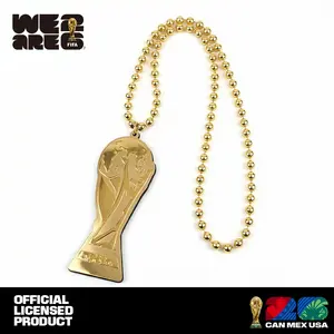 Official FIFA World Cup 2026 Gold Trophy Fan Necklace --Ultra-Lightweight,Statement Piece