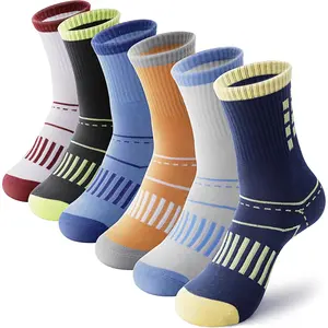 Kids Boys Girls Cotton Crew Socks Youth Teen Athletic Sport Basketball Breathable Soft Socks 6 Pairs