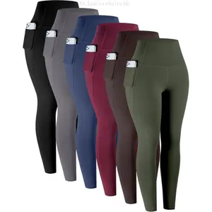 Leggings with Pockets for Women, 6 Packs Soft High Waisted Tummy Control Workout Yoga PantsLumièreNoire16