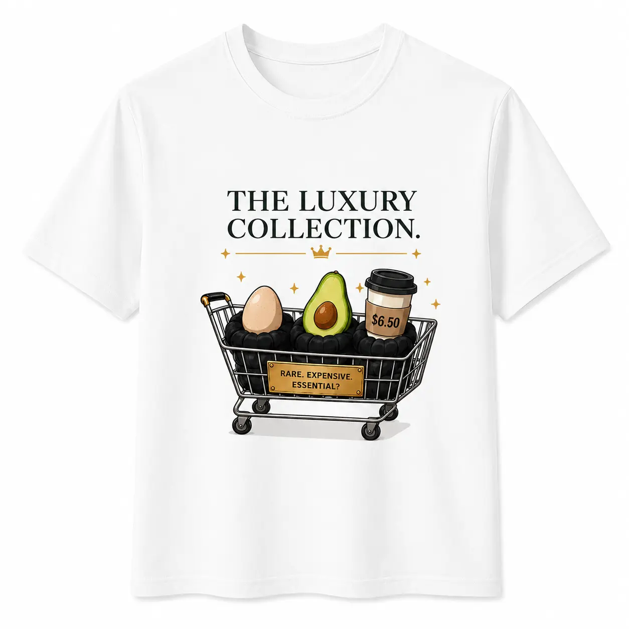 Funny Grocery Price Humor T-Shirt for Men Women | Expensive Essentials Graphic Tee, Adulting Meme Gift Top