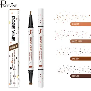 Freckle Pen with Stamp Head and Fine Tip, 3D Skin-Like Freckle Makeup Tool, Waterproof Long Lasting Rapid Film Technology, Natural Simulation Finish, Easy to Control for Beginners, Perfect for Daily Wear, Dates & Outdoor Activities.