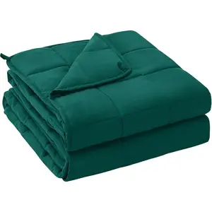 Dark Green Weighted Blanket for Adults - 20 lbs, 60” x 80” - Perfect for Sleeping - Queen Size - Breathable - Premium Glass Bead - Machine Washable