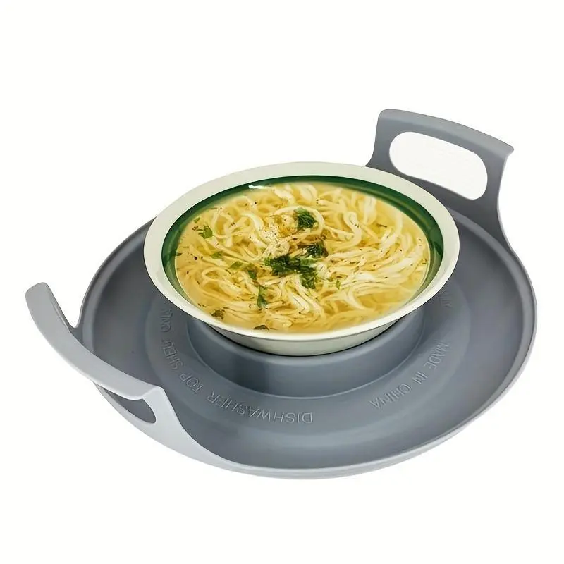 1pc Microwave Cool Caddy with Handles - Heavy-Duty Microwave Bowl Holder, Hot Bowl Organizer, Microwave Safe Tray for Bowls, Plates, Cups, Dishes - Space-Saving Kitchen, Dining Table Storage - Ideal for Home, Restaurants, Non-food Contact.