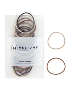 Thin Hair Ties - 2mm Hair Elastics - 30 Pack Assorted Colors