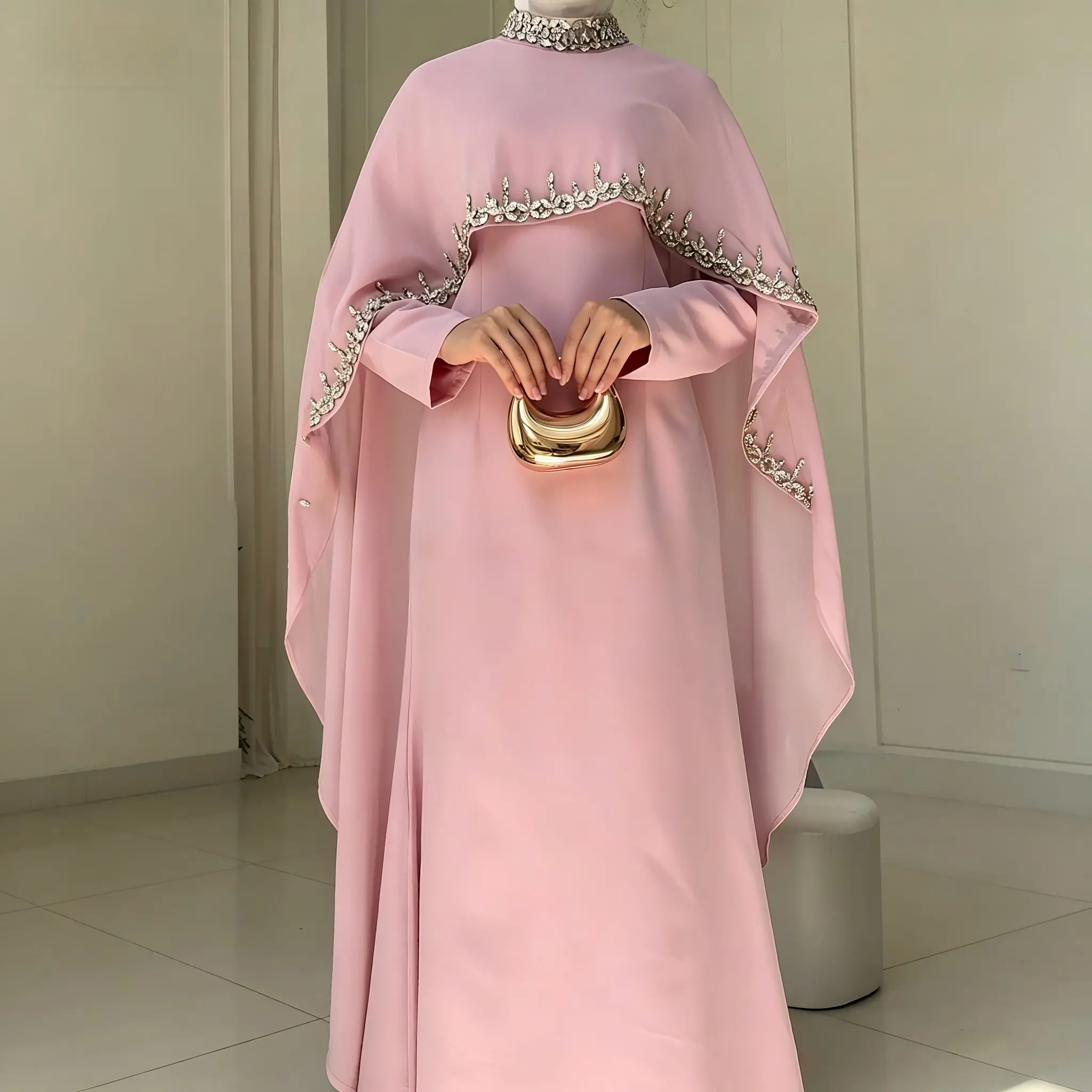 Celestial Rhinestone Abaya with Matching Cape | Luxury 2-Piece Evening  Abaya Dress (MA251) - TikTok Shop