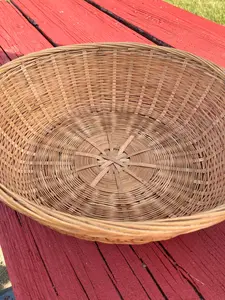 split bamboo basket, vintage bamboo basket, tortoise bamboo basket, bamboo bowl