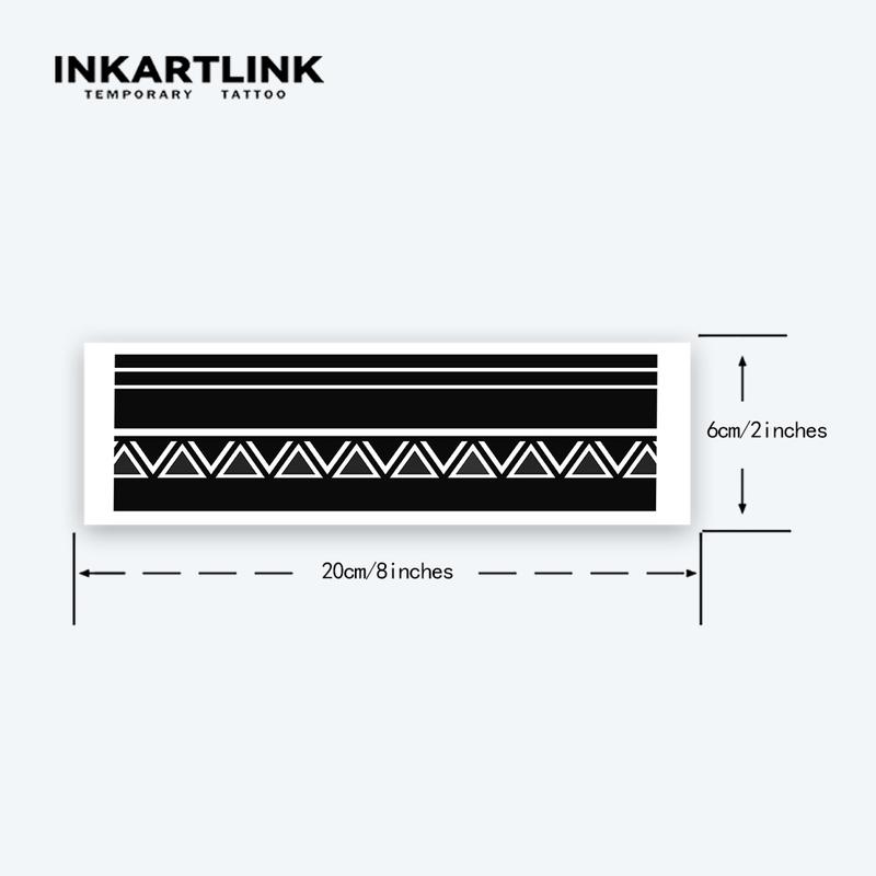 INKARTLINK Tattoo Tech, 2 Sheets Large Semi Permanent Tattoo, Adult Art Design Temporary Tattoos, Lasts 1-2 Weeks, Waterproof, Realistic Look, No Adhesive, No Reflection (Maya Armlet Design)