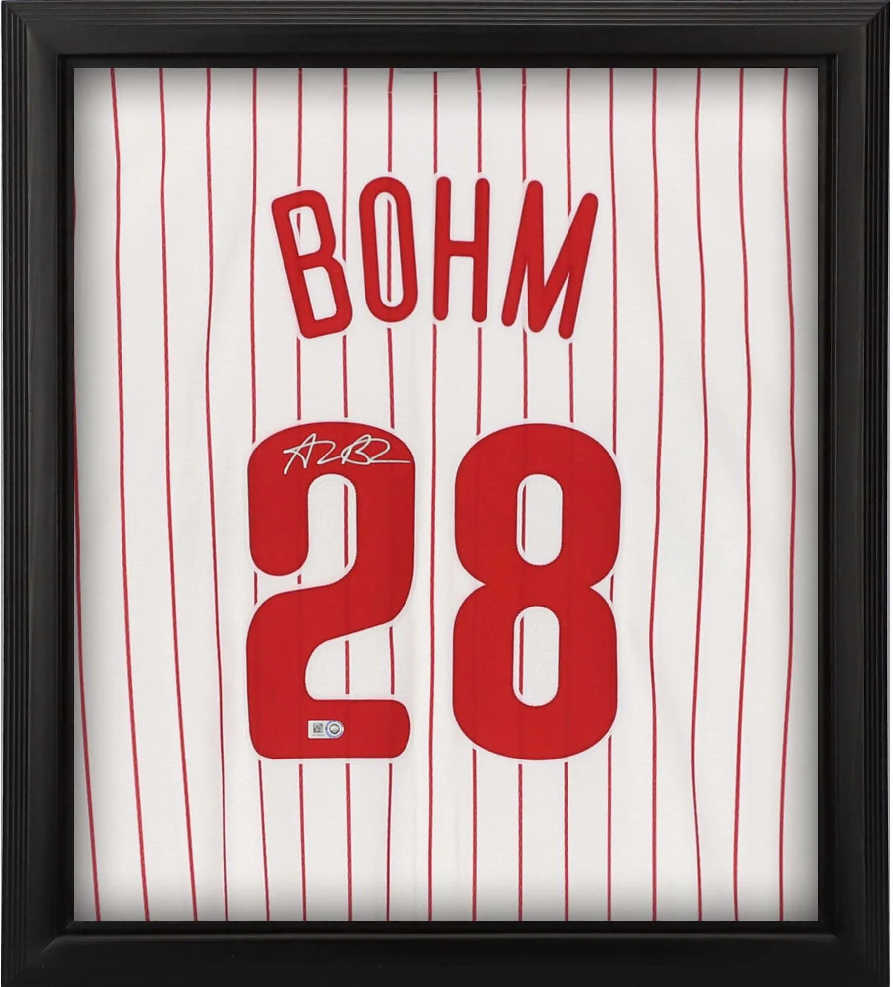 Alec Bohm Philadelphia Phillies Framed Autographed White Nike Replica Jersey Shadowbox - Fanatics Authentic Certified - MLB Memorabilia