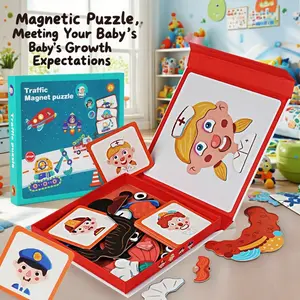 Magnetic Puzzle Game Box, Magnetic Face Change Puzzle, Costume Change Puzzle, Educational Toy, 6 Themes, Boys' & Girls' Games, Montessori Puzzles Gift, Great Gift