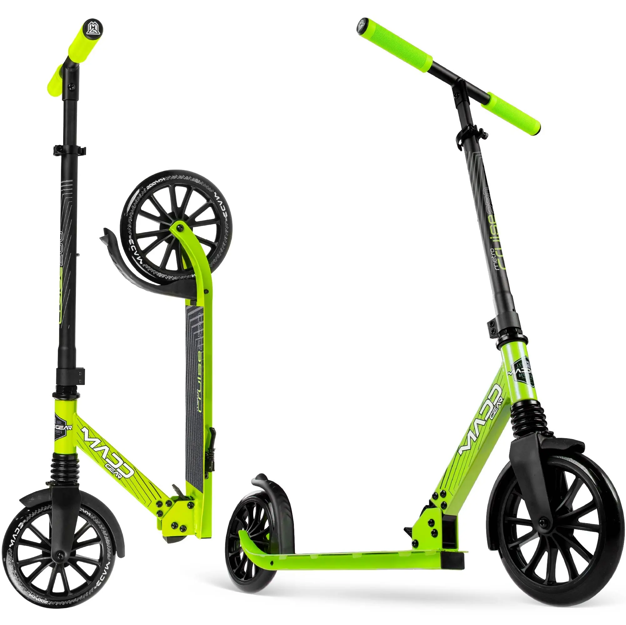 Madd Gear Metro Cruise 250 Folding Scooter - Green / Black