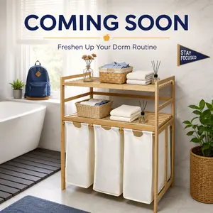 Single / Double Tier Laundry Hamper, 3 / 4 Section Large Bamboo Laundry Sorter with Removable Bags, Large Capacity, Efficient Clothing Storage, Perfect for Washing, Drying and Storage Organizer bathroom organizer