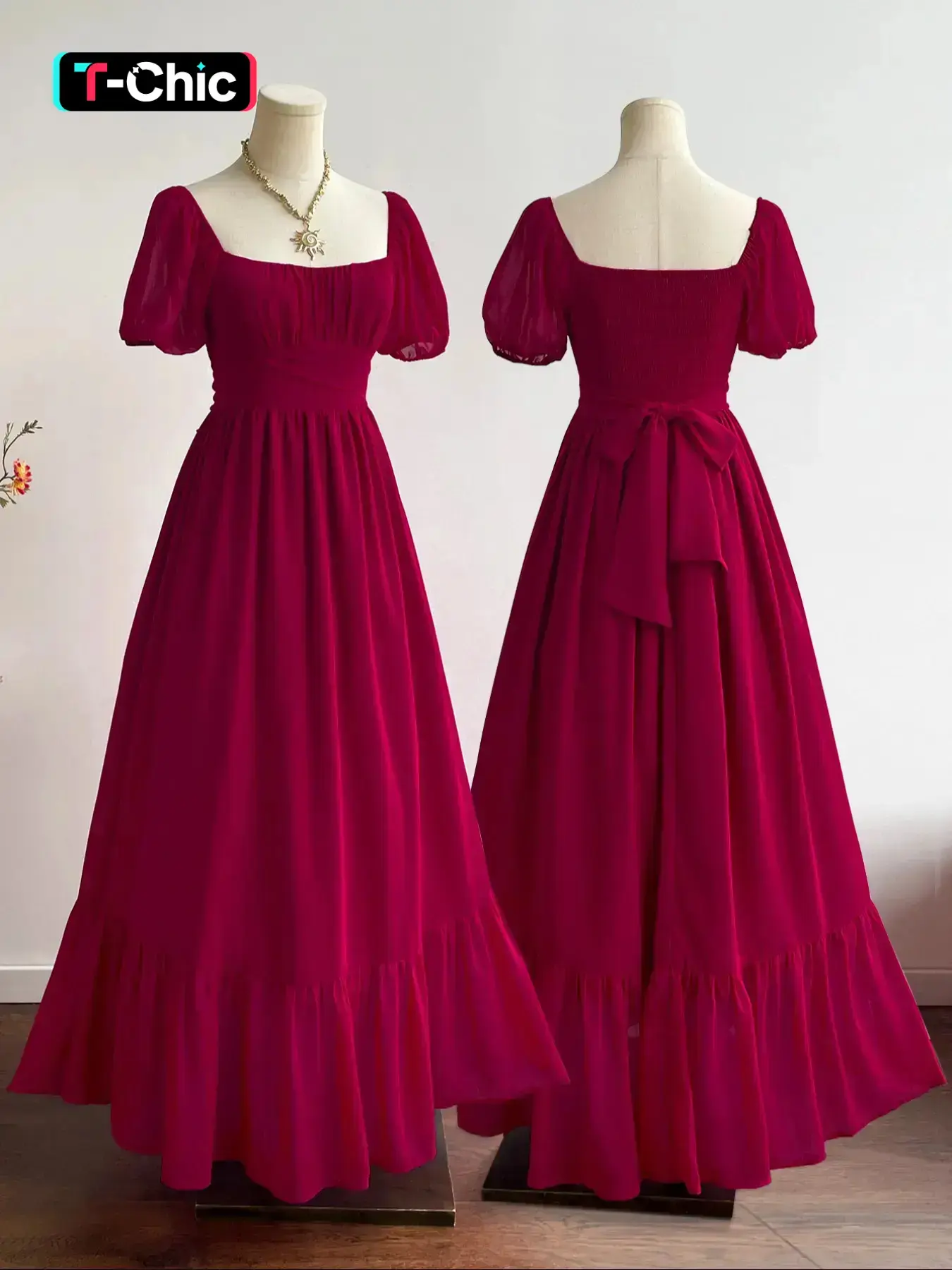 Women's Bohemian Vacation Elegant Chic Casual Waist-Tied Chiffon Woven Floral Long Short Sleeve Ruffle Hem Ruffled Dress, Womenswear, All Seasons Summer Fitted Style, Casual Wear, Lady - TikTok Shop Women's Bohemian Vacation Elegant Chic Casual Waist-Tied Chiffon Woven Floral Long Short Sleeve Ruffle Hem Ruffled Dress, Womenswear, All Seasons Summer Fitted Style, Casual Wear, Lady - TikTok Shop