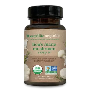 Nutrilite Organics Lion’s Mane Mushroom Capsules 60 Capsules – Organic Mushroom Supplement for Focus & Cognitive Wellness Support