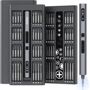 Mini Electric  Set,3.7V Precision  Set 66 in 1  Drill, Display,5 Torque Settings,4 LED Lights, Portable Repair Tool Kit for Computer,Phone, Watch,Camer,Glasses