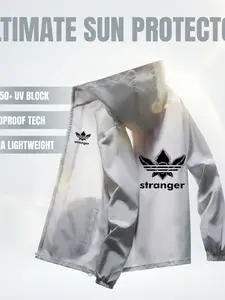 Men’s Lightweight Packable Windbreaker, Hooded Streetwear Jacket, Water-Resistant, UV Protective, Slim-Fitting, Easy to Fold