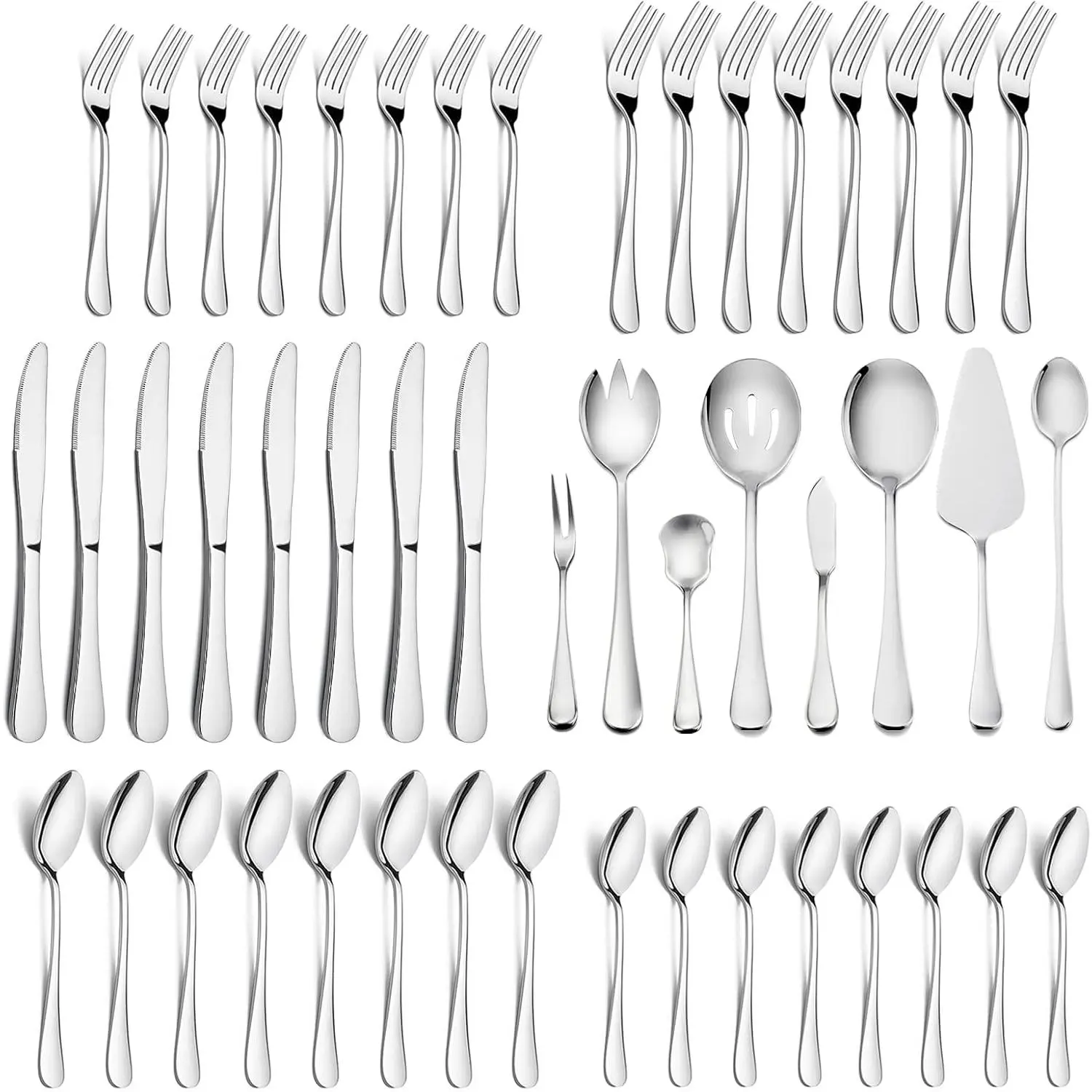 Stainless Steel Skull Plastic Shot Glasses Bulk Set (4 Pcs with Box, 12GA Small Shot Cups), 48-Piece Classic Round Tableware Cutlery Spoons, Black+Red Christmas Gothic Gifts for Men, Dinnerware, Matching Sets, Meat, Nickel-Free