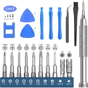 Repair Tool Kit for   PS5 PS4, 23 in 1 Triwing  Set with T6 T8 T9 T10 Torx 3.8 4.5 Gamebit for  Joycon Gamecube Controller NES SNES N64 3DS