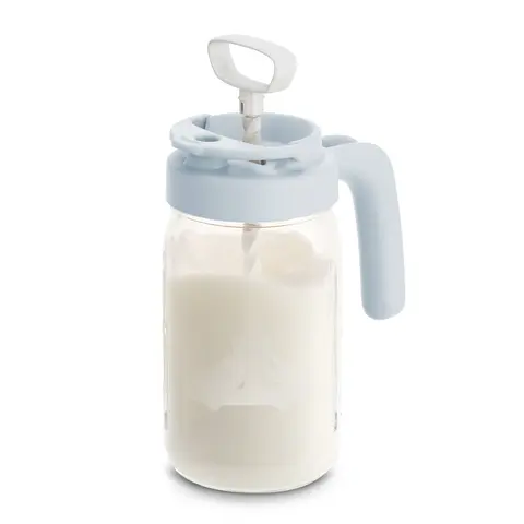 Papablic 24 Oz Wide Mouth Glass Formula Mixing Pitcher, Baby Food Processor Mason Jar, BPA-Free Nursing Mixer for Newborn Feeding, Infant Formula, Breastmilk with Fat Layer, Milk Supply Support, Baby Shower Gifts, New Mom Gifts, #TikTokShopFallDealsForYou