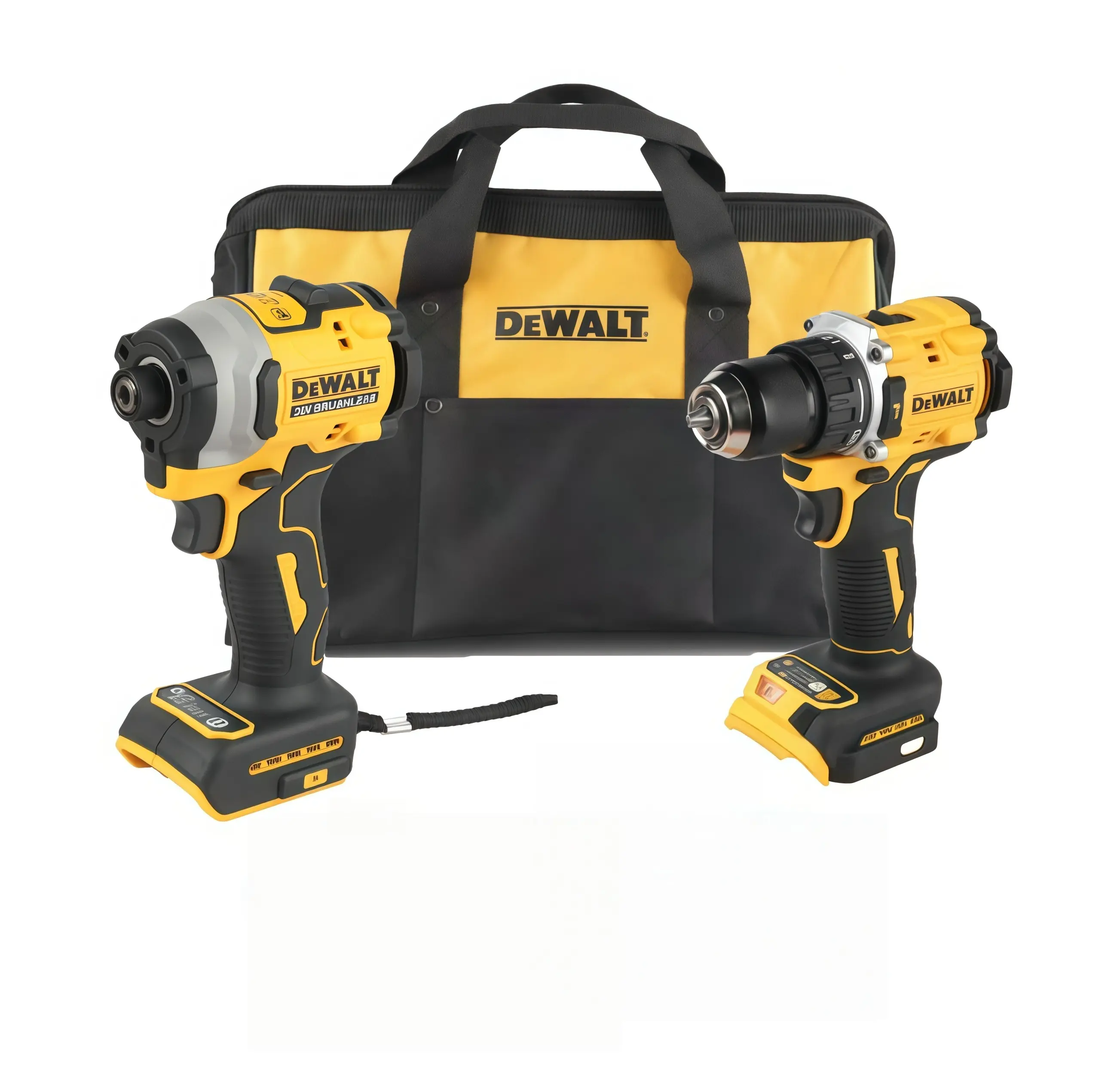 Dewalt 805 Drill/Driver & 850 Impact Drill Power Tool Kit (805+850 Kits) - Sturdy Structure, Multi-speed Control, Long-lasting Performance, Batteries Included, Protective Storage Bag, for General Drilling, Fastening, Fixture Mounting, Durable Structure