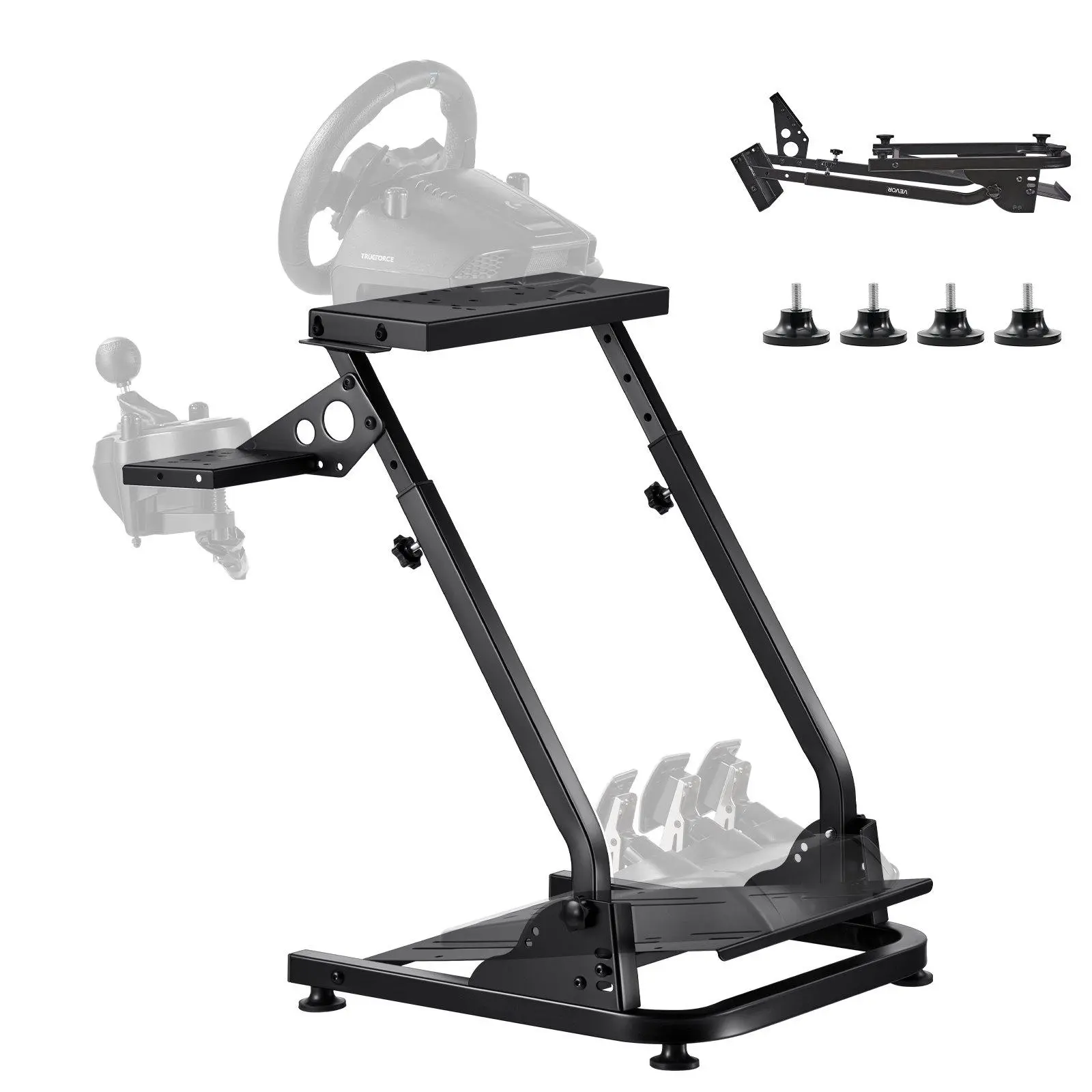 【SummerFinds】VEVOR Racing Wheel Stand, Adjustable & Foldable Simulator Stand for Logitech G29 G27 G920 G923, Thrustmaster T300RS T300GT T248 TS-PC TSXW Gaming Cockpit,Pedals Simulator NOT Included