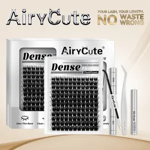 Dense | AiryCute Perfect Density Lashes | Beyond Just "Thick" | Bold Dramatic Look | Ultra-Dense, Waterproof, Long-Lasting, Featherlight Weight for All-Day Comfort | Beginner-Friendly Lashes for a Flawless, Voluminous Look | Trendy & Must-Have Clusters