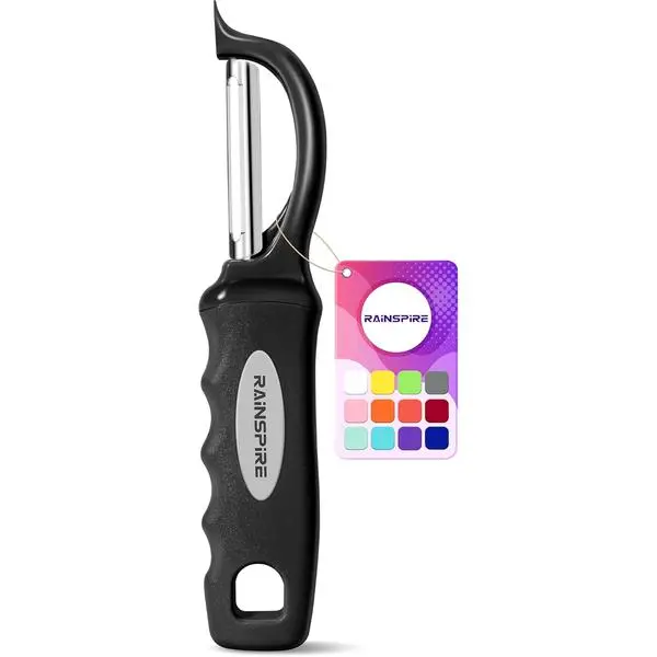 Swivel Vegetable Peeler Soft Comfort Handle Sturdy Long-Lasting 1Pcs Black | Dishwasher Safe Gift for Cooks Potato Peeler for Kitchen Carrot Peeler Fruit Veggie Peeler Sharp Stainless Steel Blades