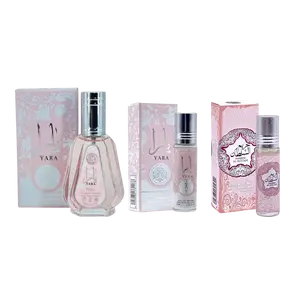 (3pc Bundle Pack) 1.7oz Yara EDP Spray + Yara + Hareem Al Sultan 10ml Perfume Oil Roll-On by Ard Al-Zaafaran