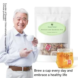 Chicory 1 and Gardenia Herbal Tea Ready to Eat Convenient | Orange Peel & Chrysanthemum – Cool Relief from Heat| 12 Tea Bags Natural Ingredients Brewed