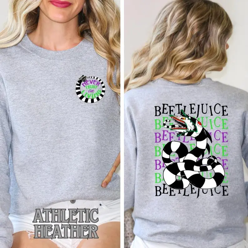 Beetlejuice Sandworm "Never Trust the Living" Hoodie - Beetlejuice Movie Snake Sweater
