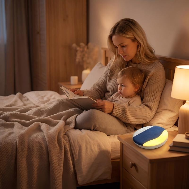 ZIZI SAUCE 3-in-1 Sleep Sound Machine with White Noise Bluetooth Speaker & Night Light, Portable Travel Size with Rain/Ocean Sounds, USB-C Rechargeable for Home Office Camping