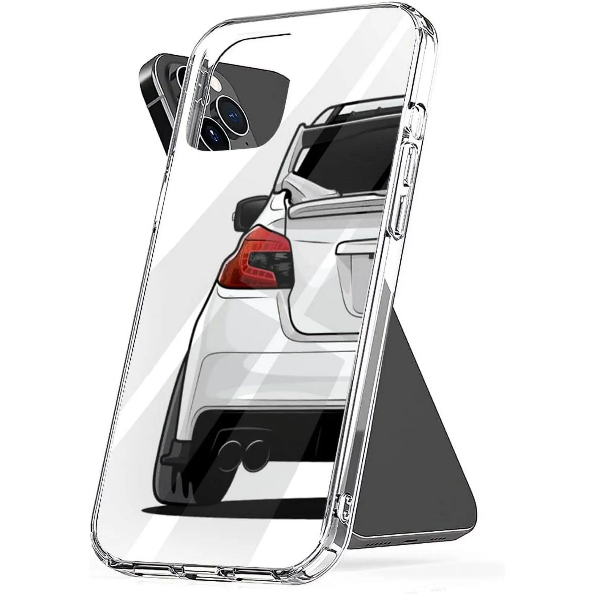 Phone Case Subie Shockproof WRX TPU Rear Detail Accessories Half Cover Ver Transparent Compatible with iPhone SE 7 8 X XR 11 12 13 14 15 16 Plus Mini Pro Max Samsung Galaxy Note S9 S10 S20 S21 Ultra Plus Protection Protective
