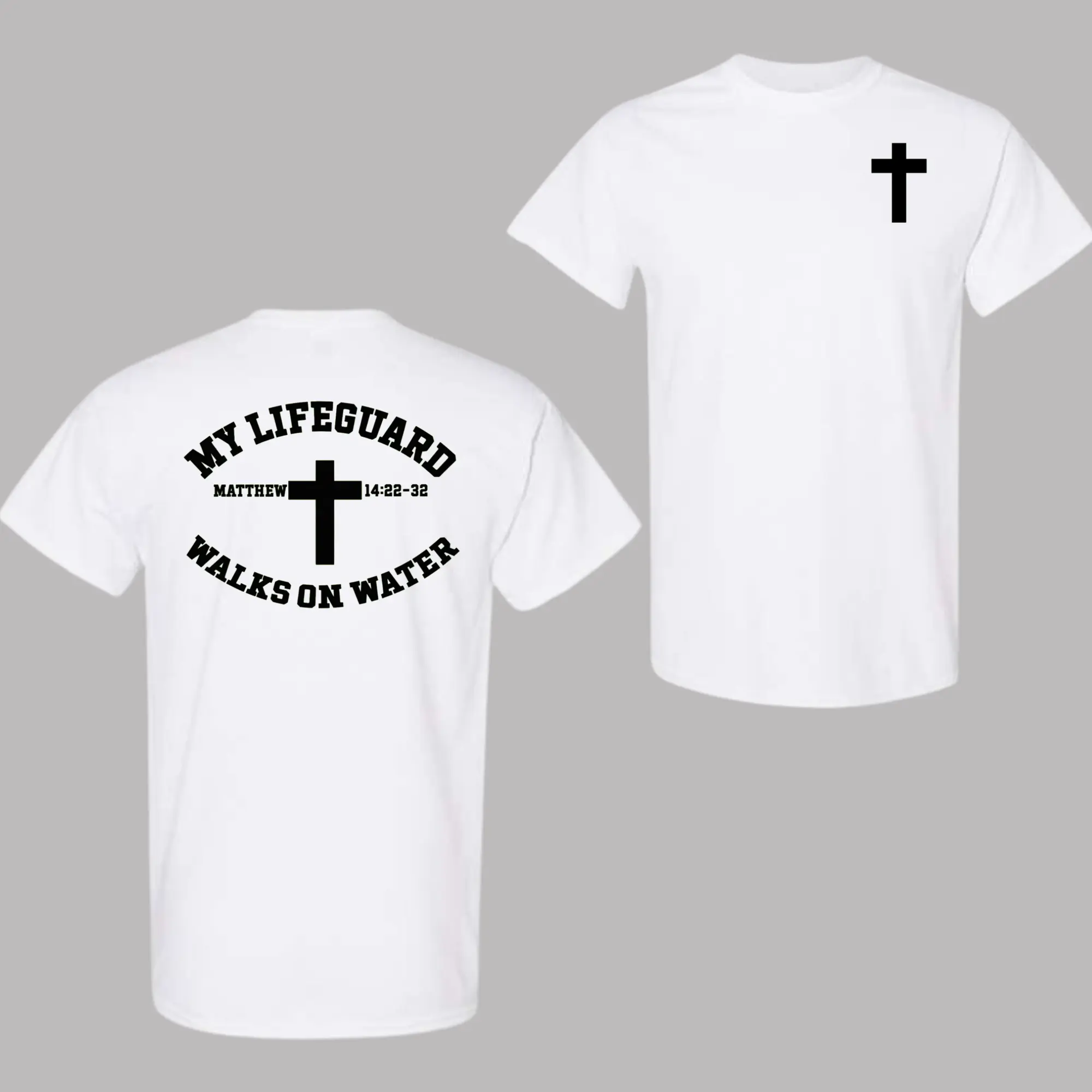 My Lifeguard Walks On Water T-Shirt – Christian Cross Shirt, Matthew 1422-32 Bible Verse Tee, Faith Lifeguard Graphic Shirt, Inspirational Jesus Tee, Religious Gift Unisex Top