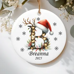 Personalized initial ornament, Custom Letter ornament, Personalized Christmas ornament 2025, Personalized Letter ornament, Family Ornament