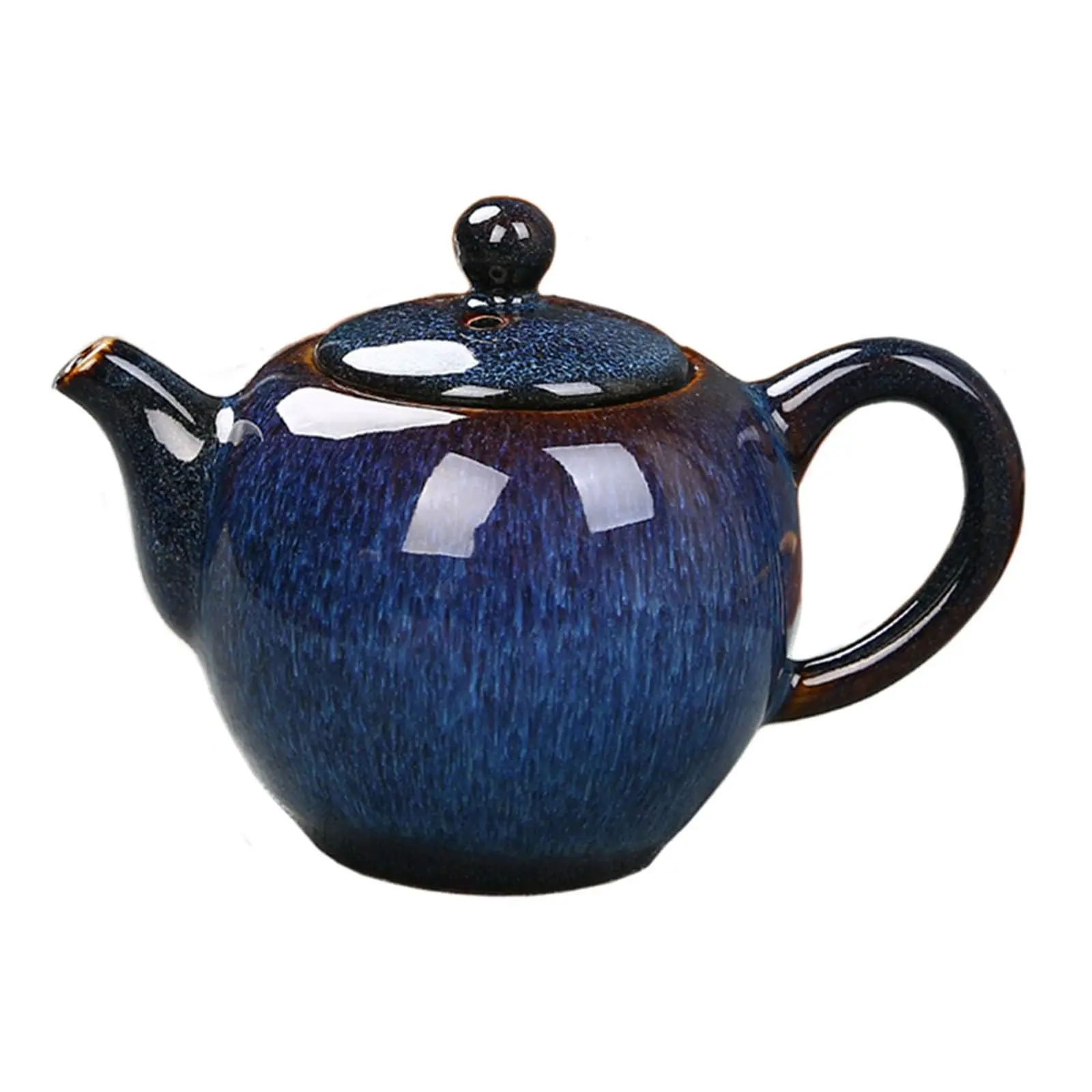 Porcelain Teapot, 12oz Tea Pot Small Teapot Ice Crack Glazed Ceramic Tea Kettle Kiln-changing Glaze Teapot