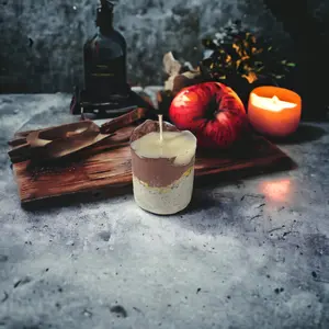 Apple Maple Bourbon - Soy Wax Concrete Pillar Candle