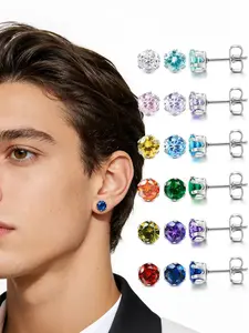 12 pairs of fashionable and simple 316L stainless steel ear stud set, fashionable jewelry set, suitable for both men and women, suitable for daily or party use, can be given as a gift to friends