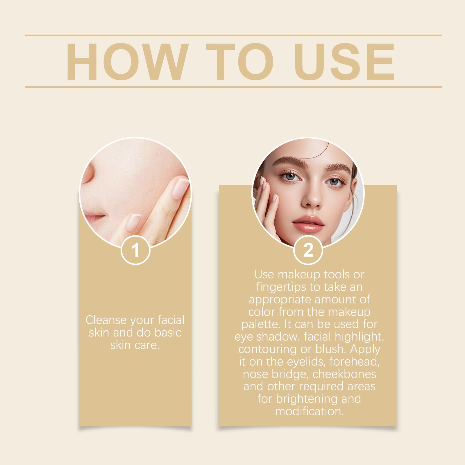 Makeup palette set combo; multifunctional beauty tool combo makeup box for stage looks, natural/no‑makeup looks, portable touch‑ups