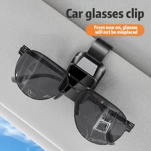 Upgraded Car Glasses Clip - Durable ABS Plastic, One-Handed Operation - Universal Fit for All Car Models, Cheerful White Face Design - Safety Sun Visor Accessory for Eyeglasses - Minimalist Glossy Surface Clip