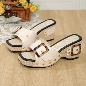 2025 Upgraded Thick-Soled Wedge Sandals Women, Size 42, Comfortable Sandals, Heels, Wedge Design Walking Shoes