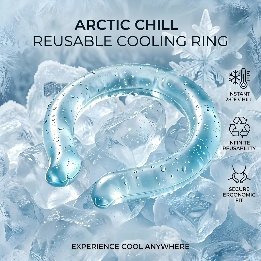 Summer Must-Have Reusable Neck Cooling Tube, Wearable Ice Ring Cooler with Insulated Storage Bag, Beat The Heat Instant Cooling Accessory, Stay Cool All-Day for Heatwave, Hot Weather, Camping, Hiking & Outdoor Travel