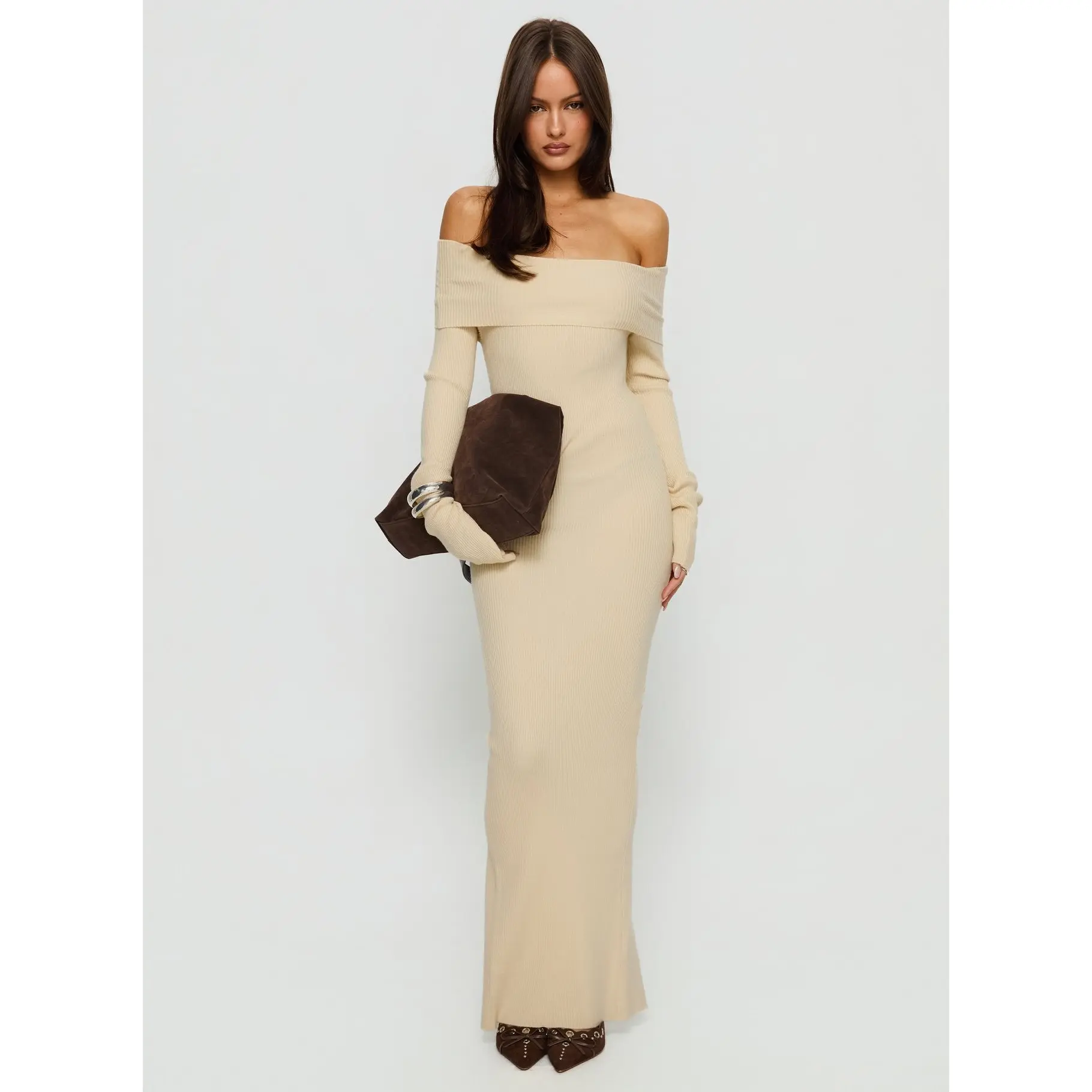 Phylis Off The Shoulder Maxi Dress Cream Phylis Off The Shoulder Maxi Dress Cream