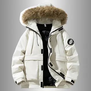 Men's Outdoor Functional Large Fur Collar Down Jacket