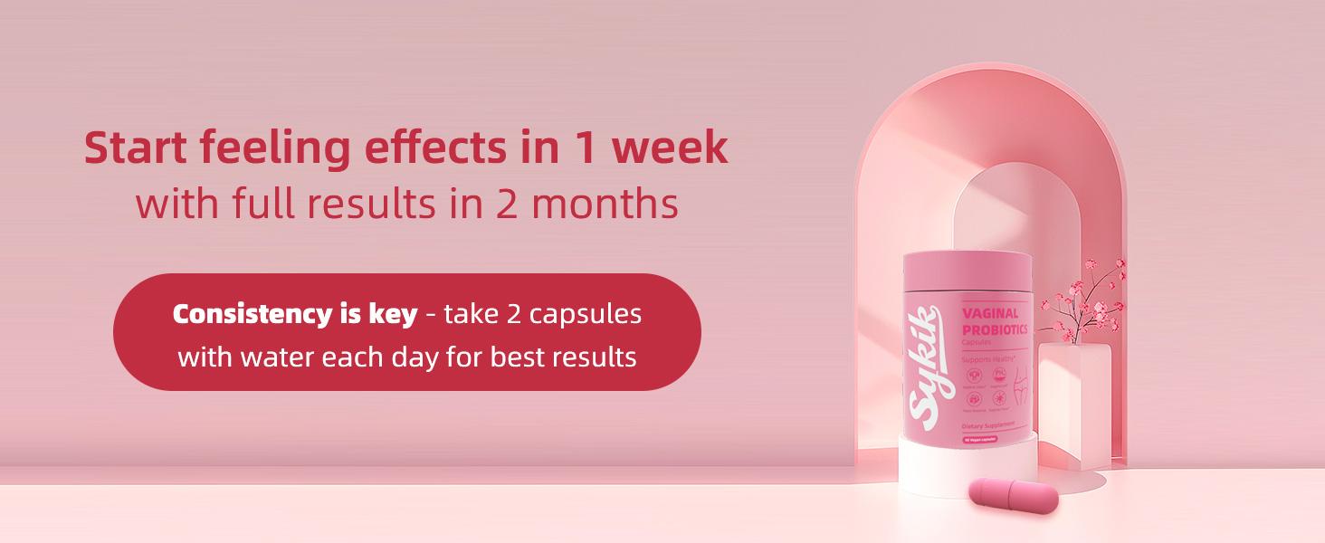 Balance. Fresh. Confident.  Sykik Women’s Probiotics – Daily Vaginal & pH Support | 240 Capsules