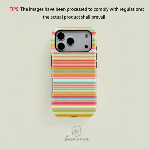 Retro Rainbow Stripe Mixed Color-MagSafe Cellphone Case, Sturdy 2-in-1 Protection Accessories for iPhone 11-18 Pro/Max/Plus Devices, Personalized Handheld Cover, Stylish Birthday Gift