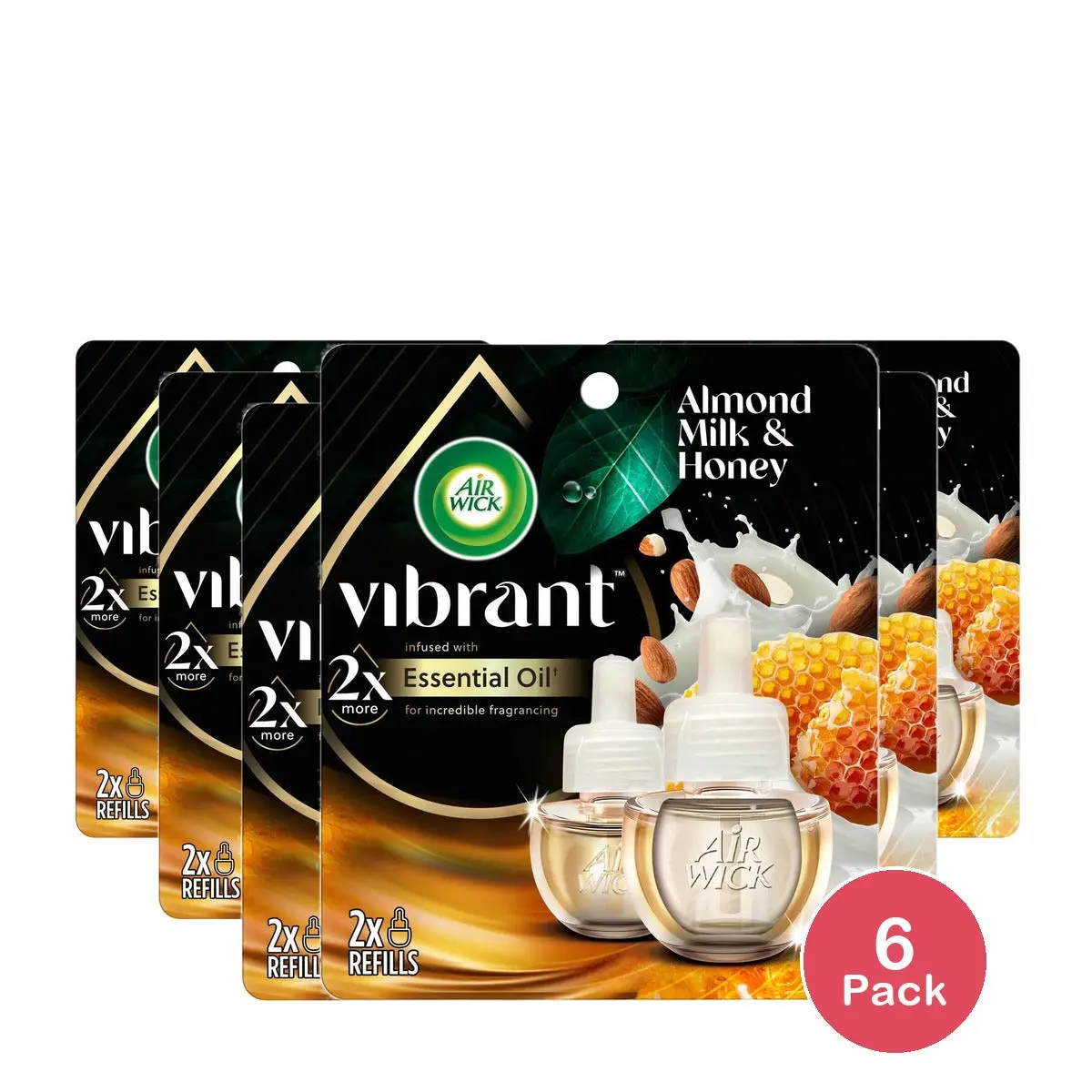 Air Wick Vibrant Plug-In Scented Oil Refills 2 Count (Pack of 6)
