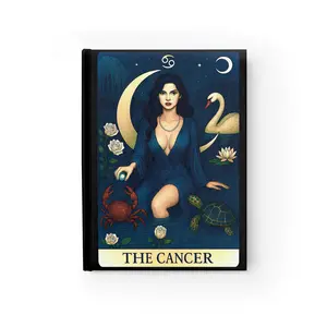 Zodiac Cancer Tarot Card Journal - Astrology Notebook, Horoscope Gift, Lunar Writing Diary, Star Sign Journal, Cancer Themed Stationery