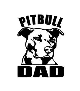 Pitbull Dad Vinyl Decal for Car Exterior Accessories 5x4 - Customizable Color