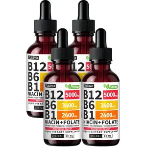 (4 Pack) Vitamin B12 and B6 Drops, B12 Vitamin B Complex - B 12, Raspberry