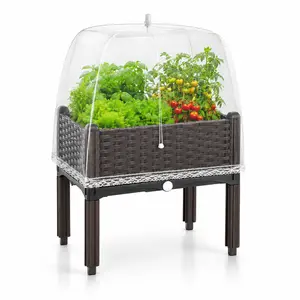 1-Pack Elevated Garden Bed - Lightweight & Durable Raised Plastic Planter with Drainage Holes, Ideal for Growing Outdoor Plants, Flowers, Vegetables, Tomatoes & Herbs, Perfect for Yard, Patio and Balcony.